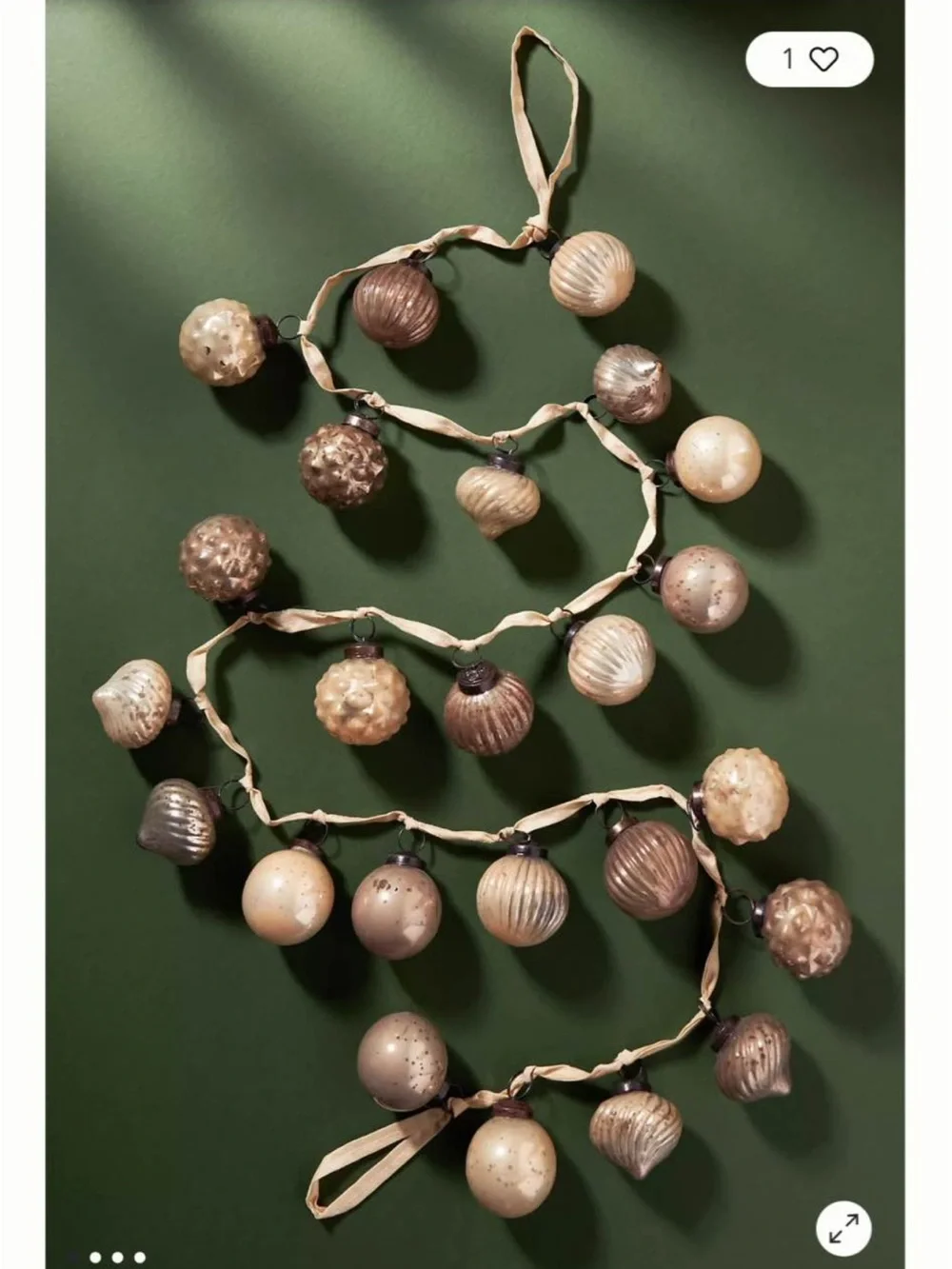 Mercury Glass Ornament Garland from Anthropologie